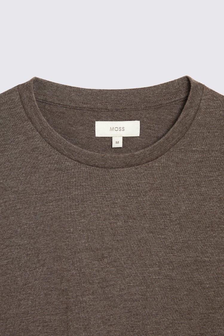 Brown Melange Crew-Neck T-Shirt